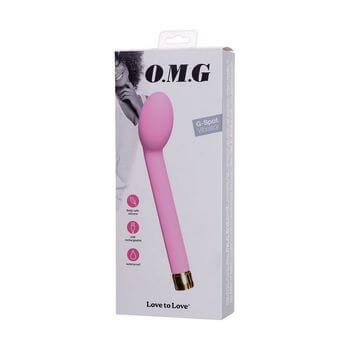 Нежно-розовый вибратор для точки G OMG - 17 см.