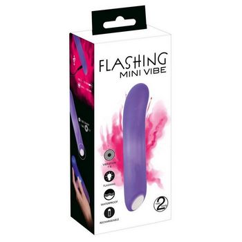 Фиолетовый мини-вибратор Flashing Mini Vibe - 15,2 см.