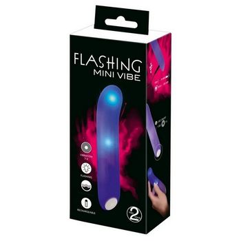 Фиолетовый мини-вибратор Flashing Mini Vibe - 15,2 см.