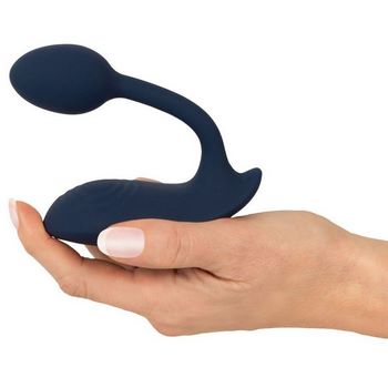 Темно-синий вибростимулятор в трусики RC Bendable Panty Vibrator