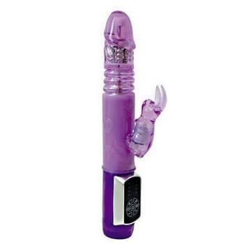 Фиолетовый вибратор-ротатор Always Happy - 24 см.