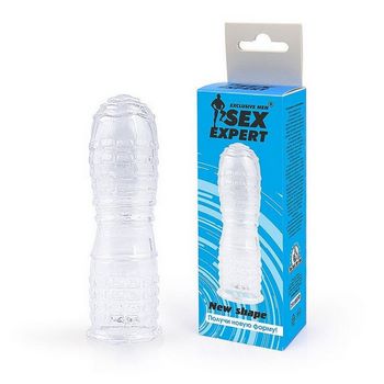 Закрытая круглая прозрачная насадка на пенис - 13 см.