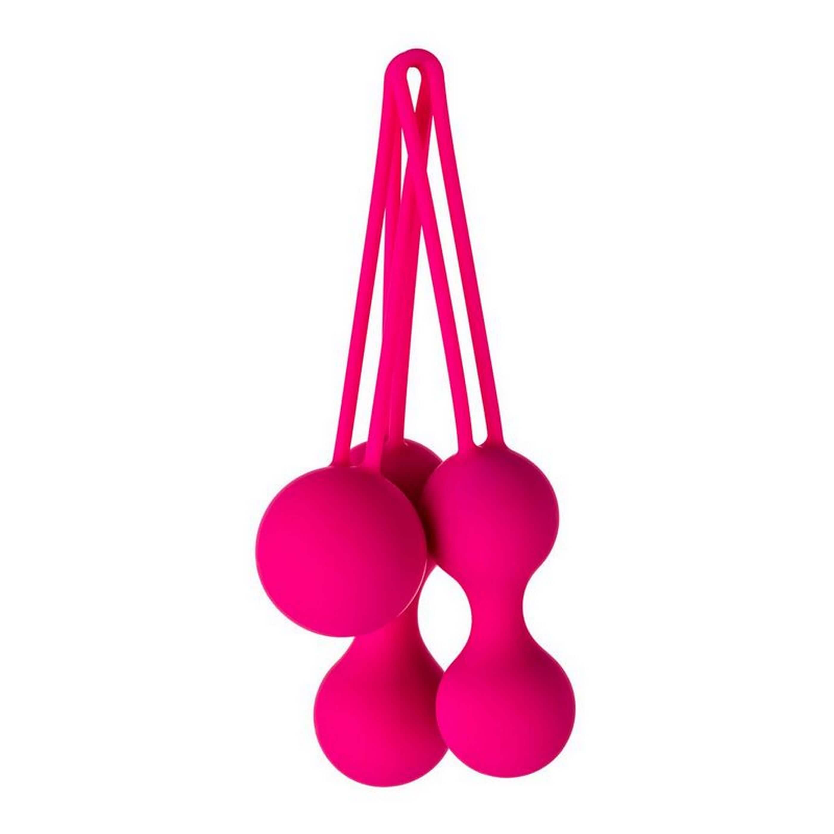 Набор из 3 розовых вагинальных шариков со шнурком