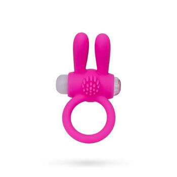 Розовое эрекционное кольцо на пенис с ушками