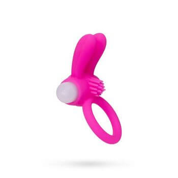 Розовое эрекционное кольцо на пенис с ушками