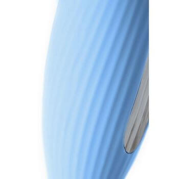 Голубой силиконовый вибратор с электростимуляцией TESLA G-POINT - 21 см.