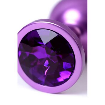 Фиолетовый анальный плаг с кристаллом фиолетового цвета - 8,2 см.