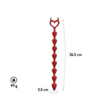Бордовая анальная цепочка Bestla - 36,5 см.