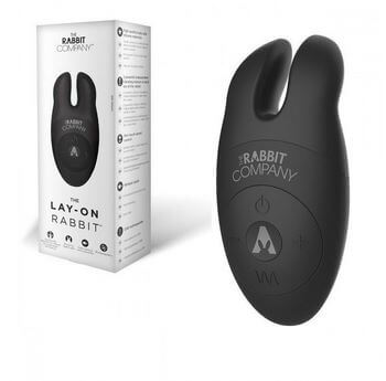 Черный вибростимулятор с ушками The Lay-on Rabbit
