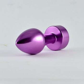 Фиолетовая алюминиевая втулка с прозрачным кристаллом - 8,1 см.