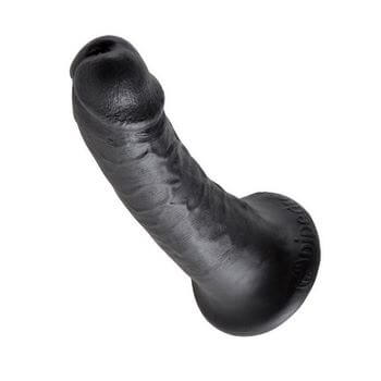 Чёрный фаллоимитатор с присоской 6  Cock - 15,2 см.