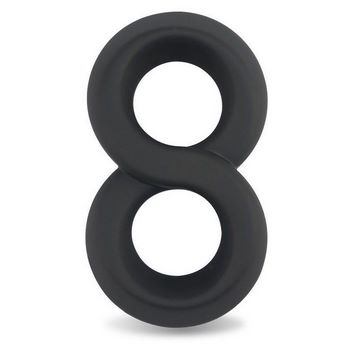 Черное двойное эрекционное кольцо Ultra Soft Platinum Cure Silicone Cockring