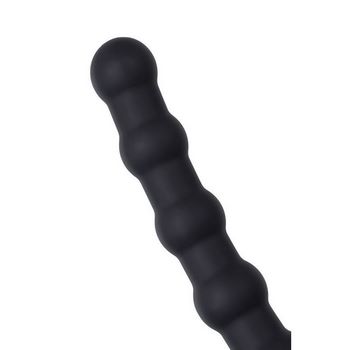 Черная насадка на пенис для двойного проникновения - 19,5 см.