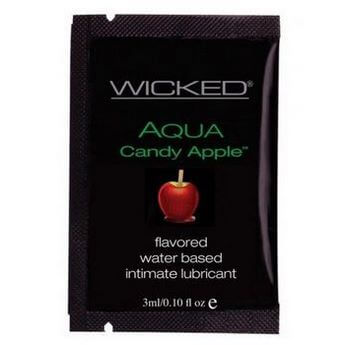 Лубрикант с ароматом сахарного яблока WICKED AQUA Candy Apple - 3 мл.