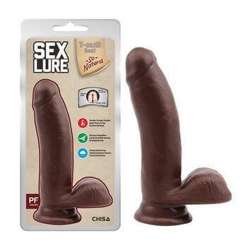 Коричневый фаллоимитатор Sex Lure - 17 см.