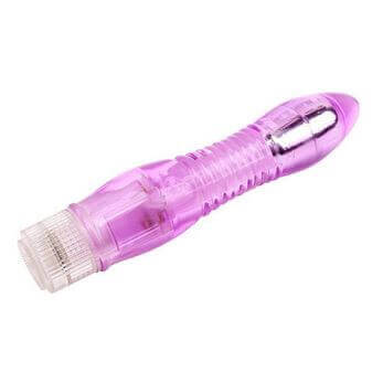Фиолетовый вибратор Glitters Dual Probe - 21 см.