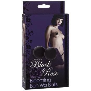 Черный вагинальные шарики Black Rose Blooming Ben Wa Balls