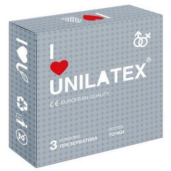 Презервативы с точками Unilatex Dotted - 3 шт.