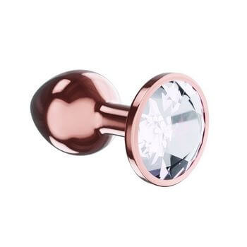 Пробка цвета розового золота с прозрачным кристаллом Diamond Moonstone Shine L - 8,3 см.