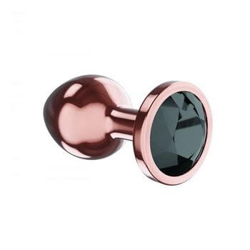Пробка цвета розового золота с черным кристаллом Diamond Jet Shine S - 7,2 см.