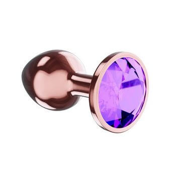 Пробка цвета розового золота с фиолетовым кристаллом Diamond Amethyst Shine L - 8,3 см.
