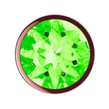 Пробка цвета розового золота с лаймовым кристаллом Diamond Emerald Shine S - 7,2 см.