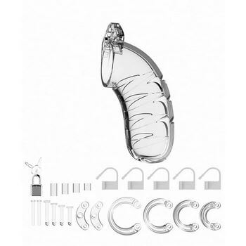 Прозрачный мужской пояс верности Model 04 Chastity 4.5  Cock Cage