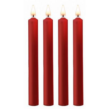 Набор из 4 красных восковых свечей Teasing Wax Candles Large