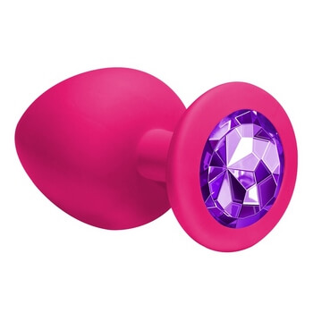 Анальная пробка Emotions Cutie Large Pink dark purple crystal